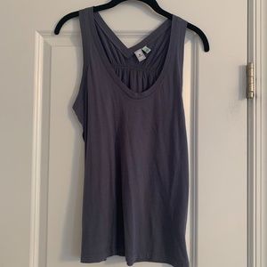 Susina Blue Gray Cinched Racer Back Tank Top Small